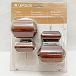New Levolor Curtain Camelot Wood Drapery Finials Square 1 3/8" Rods. Fixed Price $15.00.