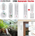 2X Thermometer Garden Wall Hygrometer Mounted Key Cabine. Fixed Price $9.00.