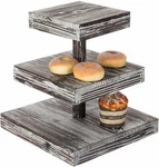 Mygift 12-INCH 3-TIER Torched Wood Dessert/appetizer Stand. Fixed Price $41.99.