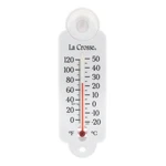 204-111 La Crosse 4" Indoor/outdoor Small Tube Window Thermometer White. Fixed Price $6.95.