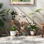 Hexagonal Plant Stand Natural Wood Eucalyptus Multi-shape Diy Shelf Stable New. Fixed Price $39.09.