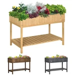 Outsunny Raised Wooden Garden Bed Grid Planter Stand With 8 Slots, Small Spaces. Fixed Price $94.99.