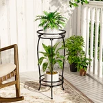 Bamworld Tier Metal Plant Stand Indoor Outdoor 27 Inch Tall Flower Pot. Fixed Price $29.99.