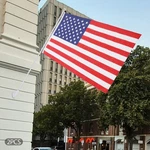 2PCS Us Display Flags Set Wall Mounted American Kit For School Streets. Fixed Price $41.22.