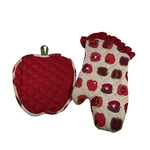 Avon Dealers Estate Pot Holder & Oven Mitt Apple Design Read Please. Fixed Price $13.99.