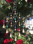 Iron Drop Windchime Bells Bead Recycled Metal Rustic Garden Decor Indoor Outdoor. Fixed Price $47.80.