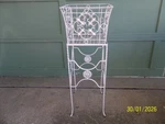 Vintage 2 Piece French Country Wrought Iron Fleur De Lis Plant Box Stand. Fixed Price $150.00.
