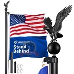 Yescom Bravery 20FT Eagle Topper Sectional Flag Pole Kit Outside Inground Black. Fixed Price $119.90.