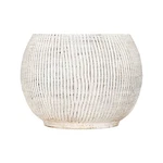 Distressed Cream Terracotta Planter With Fluted Texture For Home Decor. Fixed Price $22.15.