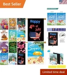 Seasonal Garden Set Of 12 - Double Sided 28 X 40 Inch Large Yard Flags, .... Fixed Price $105.11.