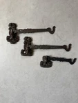 Lot Of 3 Antique Cast Iron Swivel Wall Brackets/hooks- Rusty- Salvage. Fixed Price $55.00.