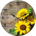 Sunflower Pattern Wooden Silent Wall Clock No Battery Holiday Home Decors. Fixed Price $18.79.