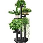 Geebobo 5 Tiered Tall Plant Stand For Indoor, Wood Shelf Corner Display.... Fixed Price $50.87.