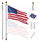 Apluschoice 25 Ft Telescopic Flagpole Kit Ball Top Holds Flags New. Fixed Price $88.00.