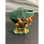 Vintage Green Drip Glaze Ceramic Bambi Inspired Deer Planter 1950S. Fixed Price $26.99.