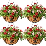 Metal Hanging Baskets 14 Inch Pack Round Wire Planter Coco Liner Plants. Fixed Price $59.99.