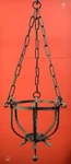 Wrought Iron Planter With Twisted Mission Chain Handmade By Usa Blacksmiths. Fixed Price $244.50.