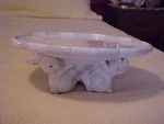 1999 Cbk Ltd White Bunny Rabbits Cake Stand. Fixed Price $19.99.