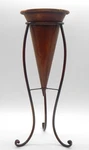 Tall Metal Cone Shaped Plant Light Weight Stand Holder With Three Legs. Fixed Price $88.00.