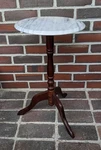 Vintage Marble Top Plant Stand Mahogany Finish Wood Pedestal Display Table. Fixed Price $85.00.