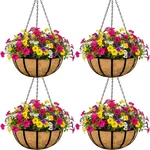 4PCS 14 Inch Metal Hanging Baskets Round Wire Plant Stand With Coco Lining Cu.... Fixed Price $56.73.