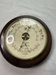 Bey Berk Barometer With Thermometer On 9" Wood Brass Bezel.. Fixed Price $95.00.