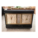 Bey Swiss Desk Weather Station Clock Thermometer Barometer Black Case. Fixed Price $60.00.