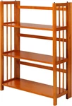 3-SHELF Folding Stackable Bookcase (27.5" Wide)-honey Oak. Fixed Price $102.13.