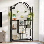 Aesome 5 Tier Tall Indoor Plant Stand Arched Metal Flower Shelf W/ Hanging Hook. Fixed Price $99.95.