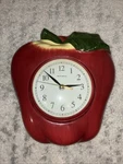 Vintage Acurite Red Apple Wall Clock Battery Operated Quartz 11" Untested. Fixed Price $39.99.