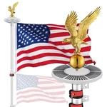 Yescom Ez 30' Telescopic Flag Pole Kit Solar Light Us Gold Eagle Topper. Fixed Price $229.90.