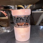 Decorative Terracotta Metal Round Flower Pot Tea Light Candle Holder. Fixed Price $5.00.