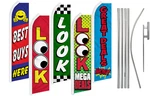 Advertising Dealership Swooper Feather Flutter Flag Pole Kit Promotional. Fixed Price $72.95.