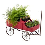 Shine Company Decorative Wagon Garden Planter Wooden Yard - Red. Fixed Price $40.41.