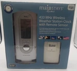 Mainstays Home 433 Mhz Wireless Weather Station Clock With Remote Sensor Nob. Fixed Price $19.95.