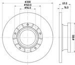 2X Mintex MDC2810C Rear Brake Discs 308MM Solid Fits Ford Tourneo Custom Transit. Fixed Price $163.33.