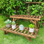Large Ladder Plant Stand 3-TIERS Strong Wood Flower Pots Holder For Garden Patio. Fixed Price $30.99.