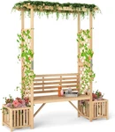 Giantex Outdoor Bench With Garden Arbor 2 Planter Boxes. Fixed Price $235.27.