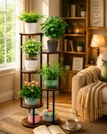 Tall Plant Corner Metal Flower Pot Stands 4 Tier Heavy Duty Shelf. Fixed Price $35.99.