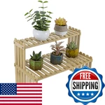 Mygift Natural Bamboo Indoor Plant Stand For 2 Tier Desktop Shelf. Fixed Price $32.86.