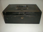Antique Toleware Metal Strong Box Distressed Storage Cash Money Still Bank Safe. Fixed Price $24.92.