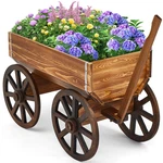 Beeveer Wooden Wagon Flower Planter Cart Garden Wheels For. Fixed Price $129.72.