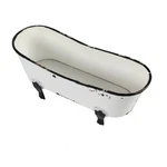 Rustic White Enamel Clawfoot Tub Bathroom Soap Holder Home Garden Pot Decor. Fixed Price $25.95.