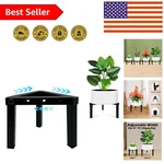 Indoor & Outdoor Adjustable Black Metal Plant Stand For Mini Pots (5-10 Inches). Fixed Price $12.99.