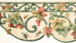 Tuscany Ivy Vine Berry Green Wrought Iron Scroll Wallpaper Border 6.25". Fixed Price $27.99.