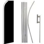 Solid Black Swooper Super & 16FT Flagpole Kit / Ground Spike. Fixed Price $74.88.