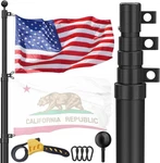 Telescoping Flag Pole 30 Ft Heavy Duty Aluminum 3X5 Black American Outside House. Fixed Price $178.90.