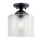 Kichler Winslow 1-LIGHT Semi-flush Mount Black With Frosted Glass. Fixed Price $69.99.
