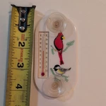 Small Outdoor Window Thermometer Bird Pattern Plastic Analog Suction Cups. Fixed Price $8.50.