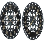 Lily's Home Lilys Hanging Verdigris Wall Clock And Dial Thermometer Set. Fixed Price $121.48.